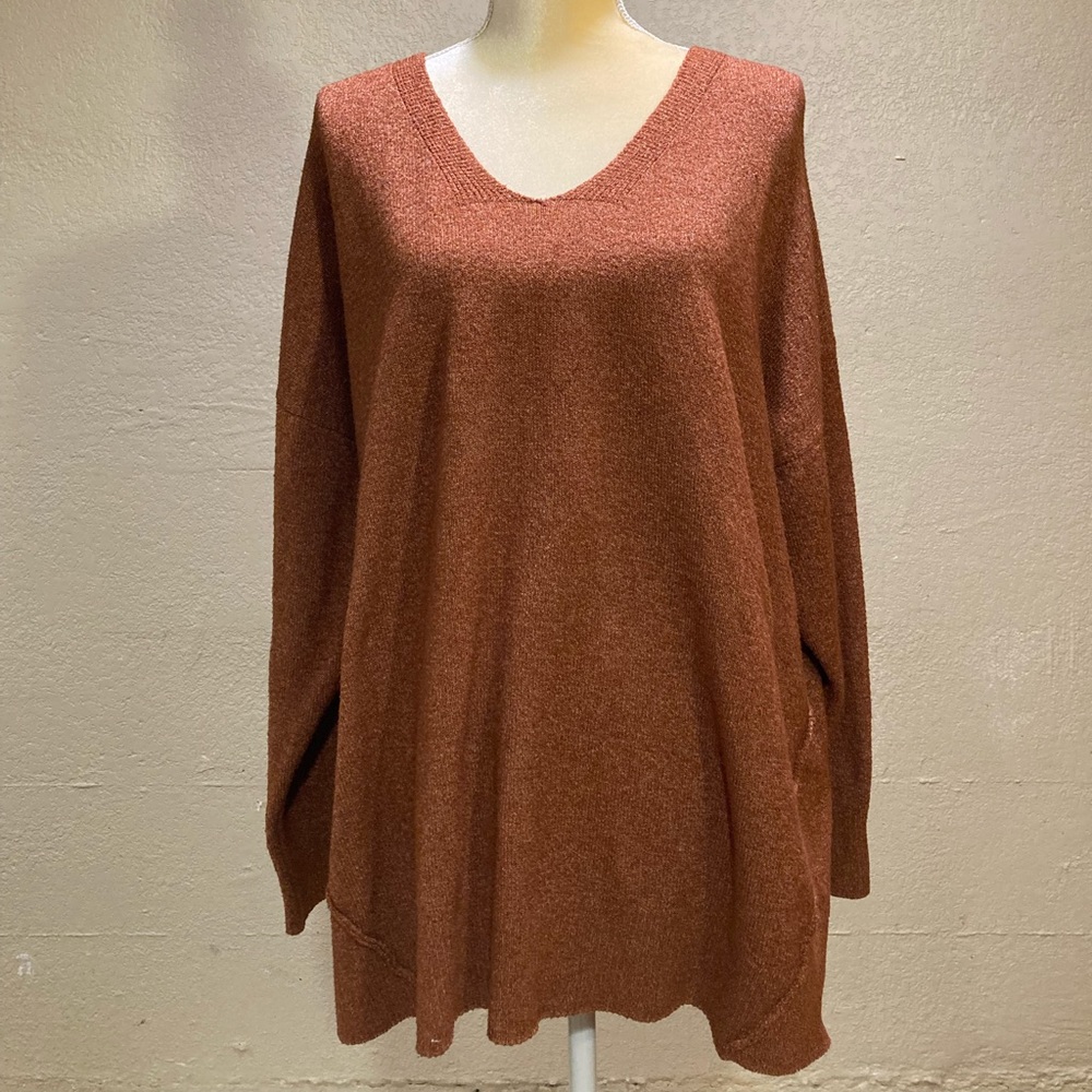 Maurices Burnt Orange Oversized Sweater with Cut Out Back